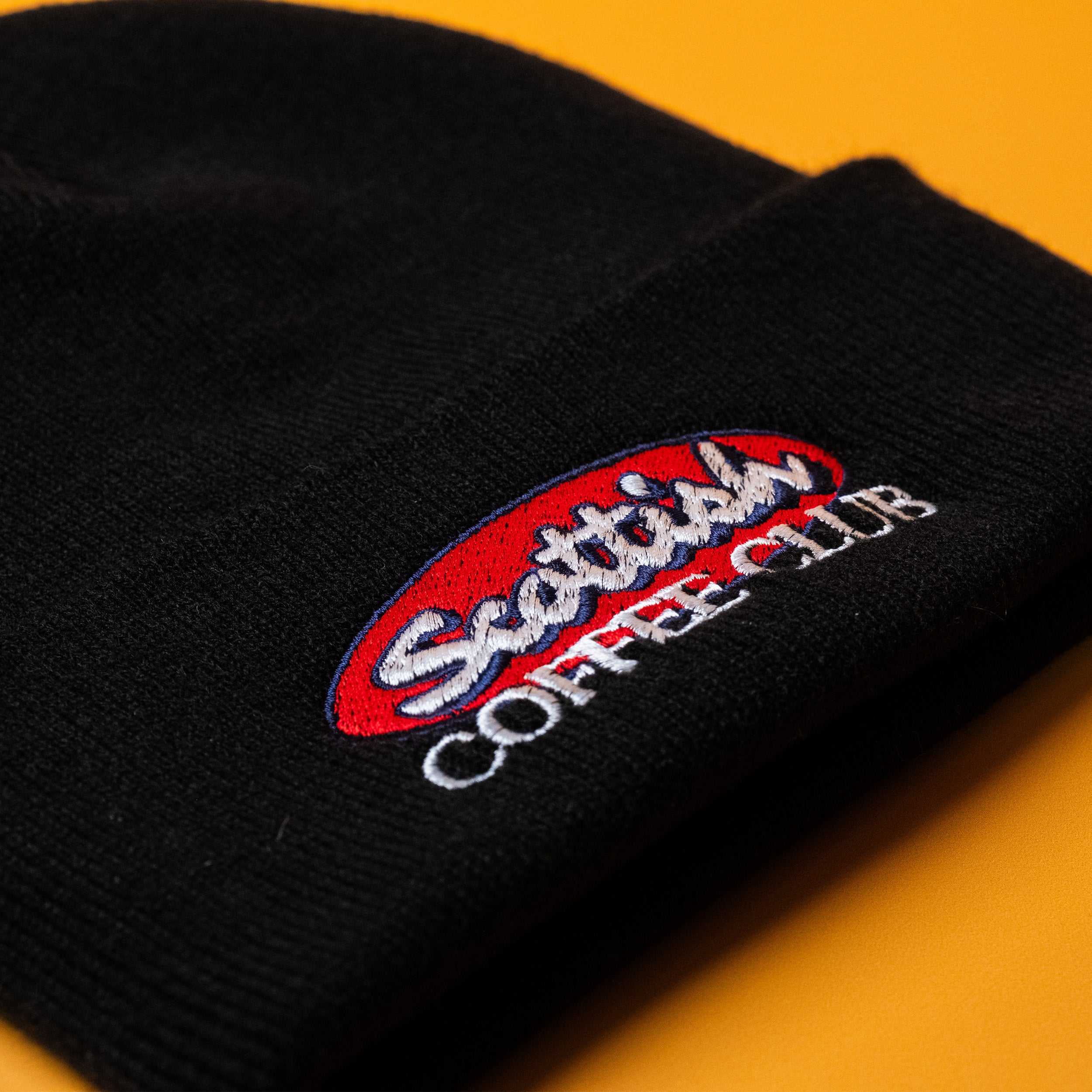 Scottish Coffee Club (Black) Cuffed Embroidered Beanie