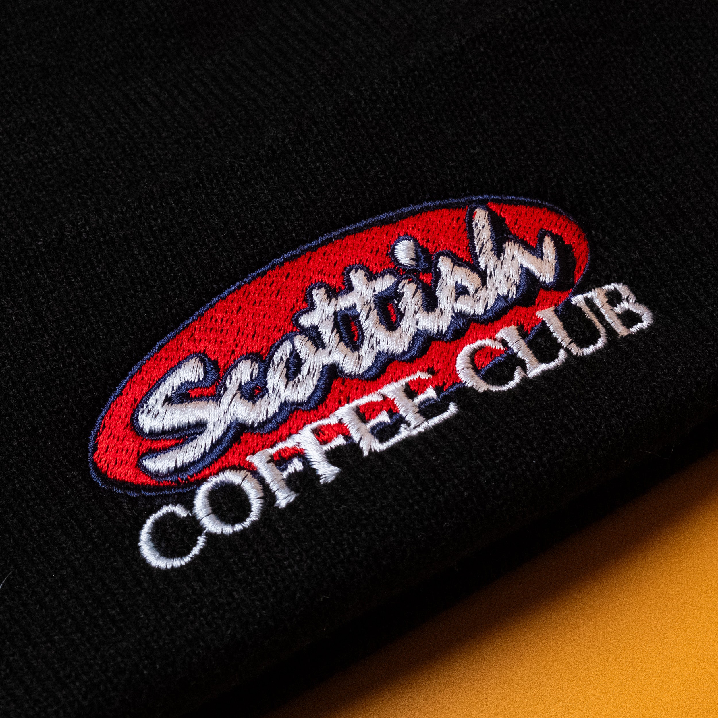 Scottish Coffee Club (Black) Cuffed Embroidered Beanie