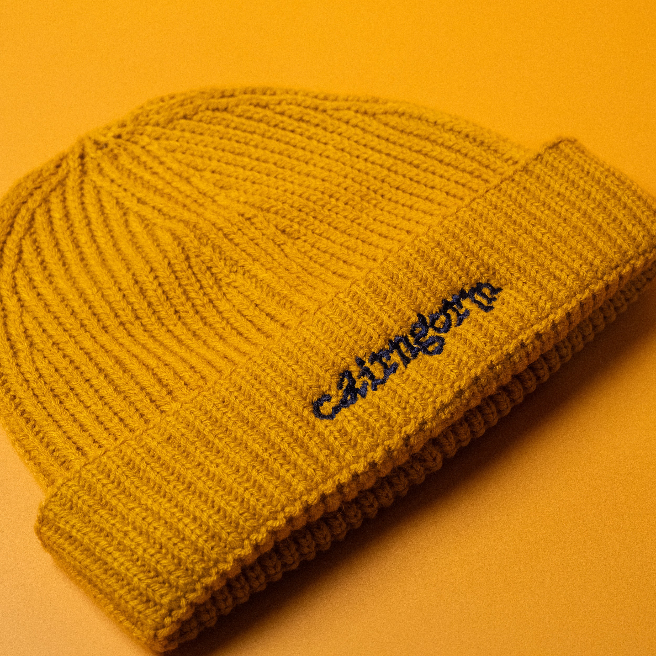 Wiggly Cairngorm (Mustard) Harbour Embroidered Beanie