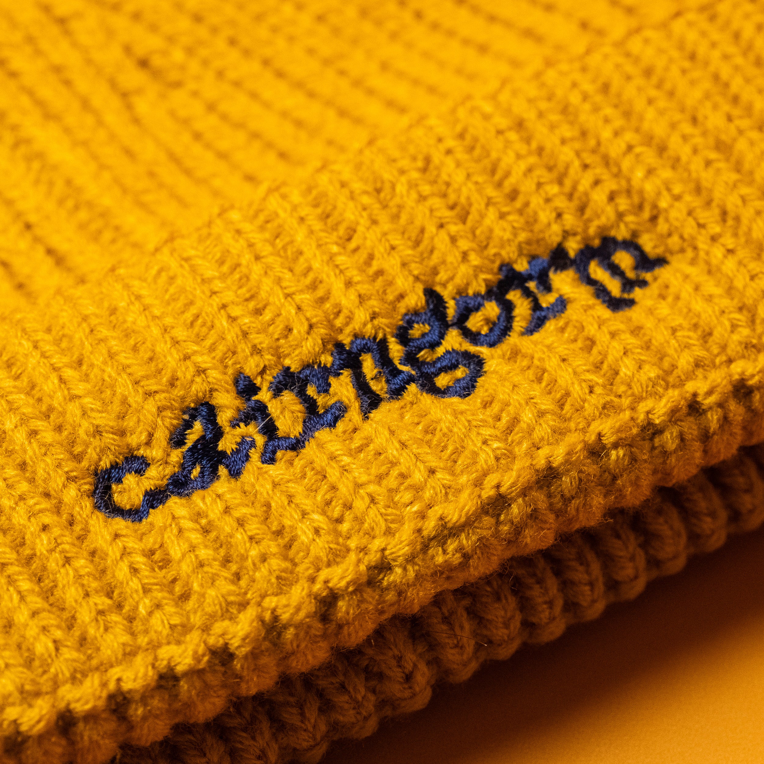 Wiggly Cairngorm (Mustard) Harbour Embroidered Beanie