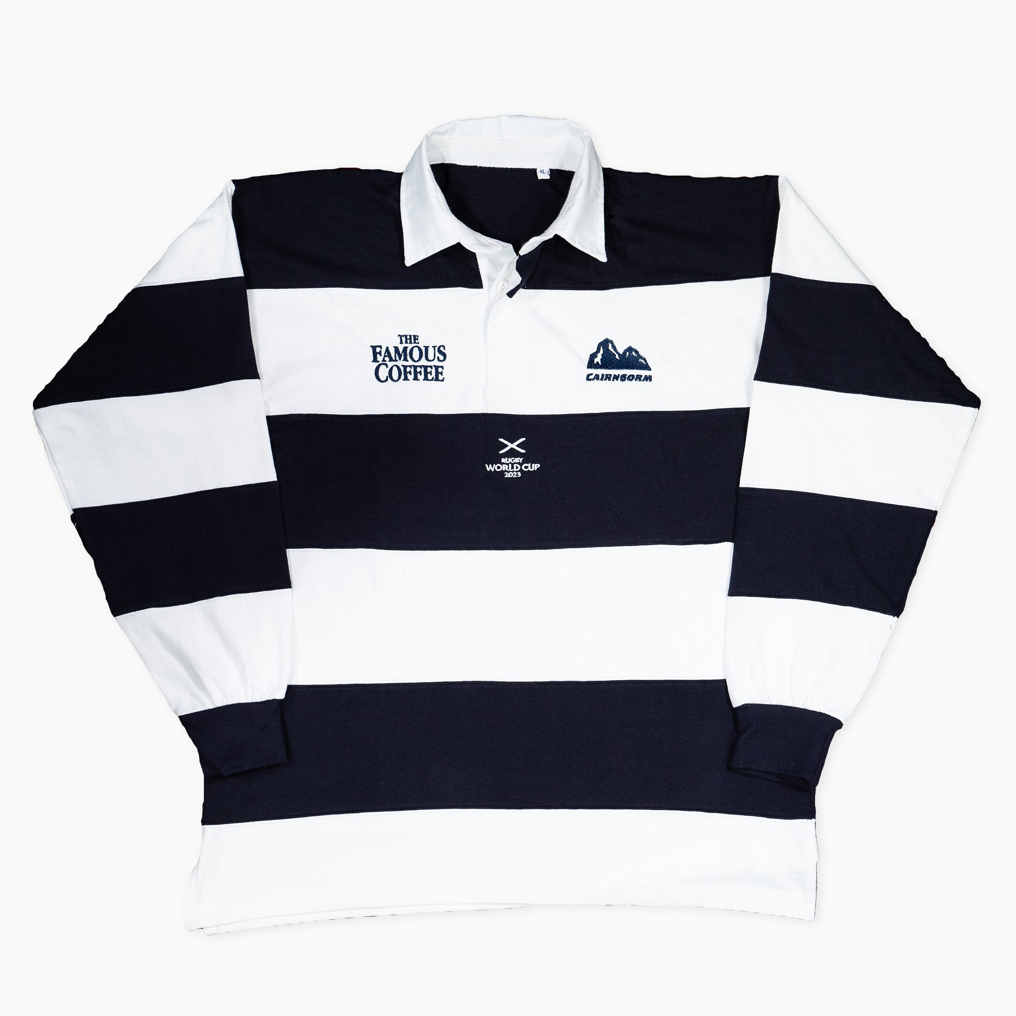 Cairngorm Coffee Vintage Striped Unisex Rugby Shirt - World Cup Edition