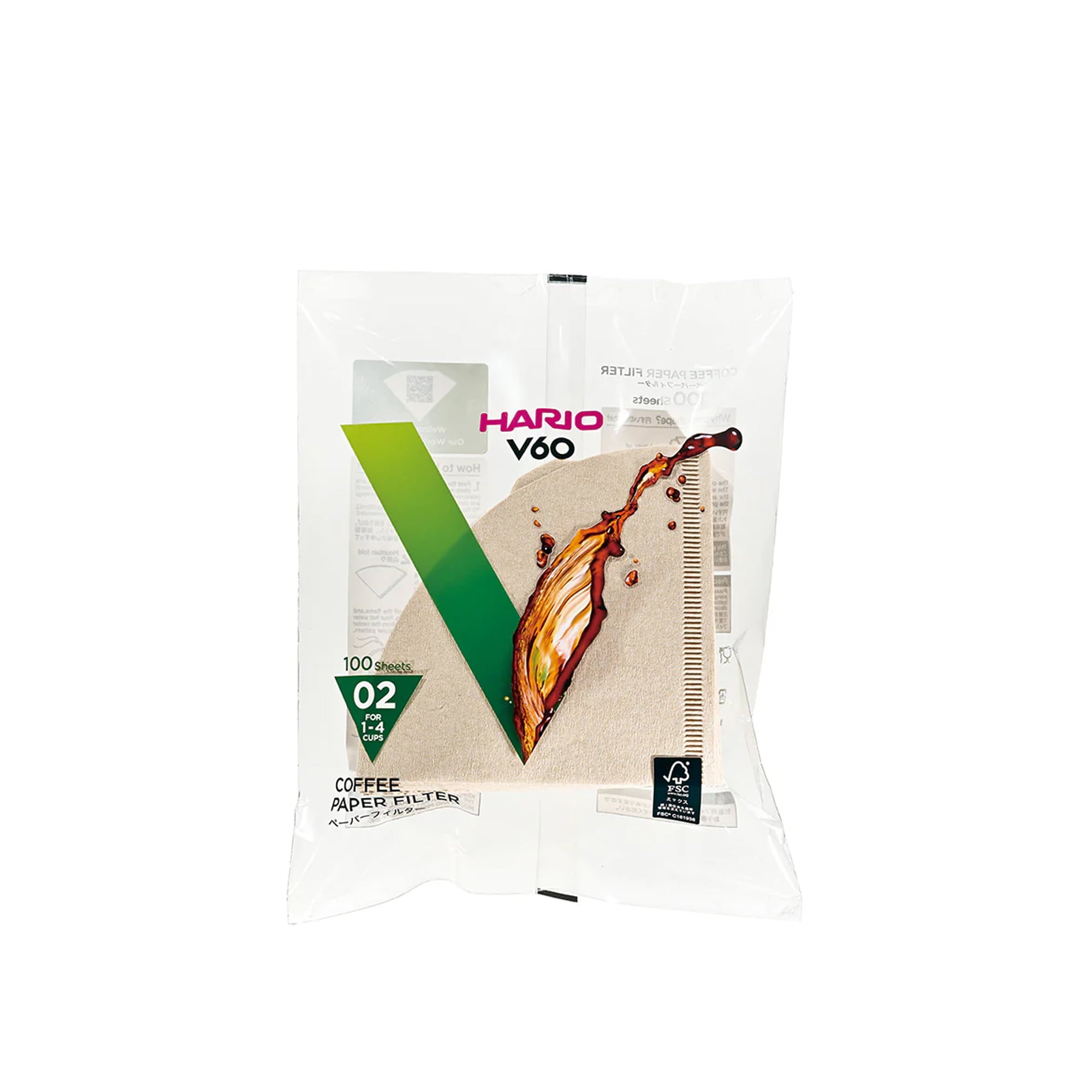 100 x Hario V60 Natural Filter Papers