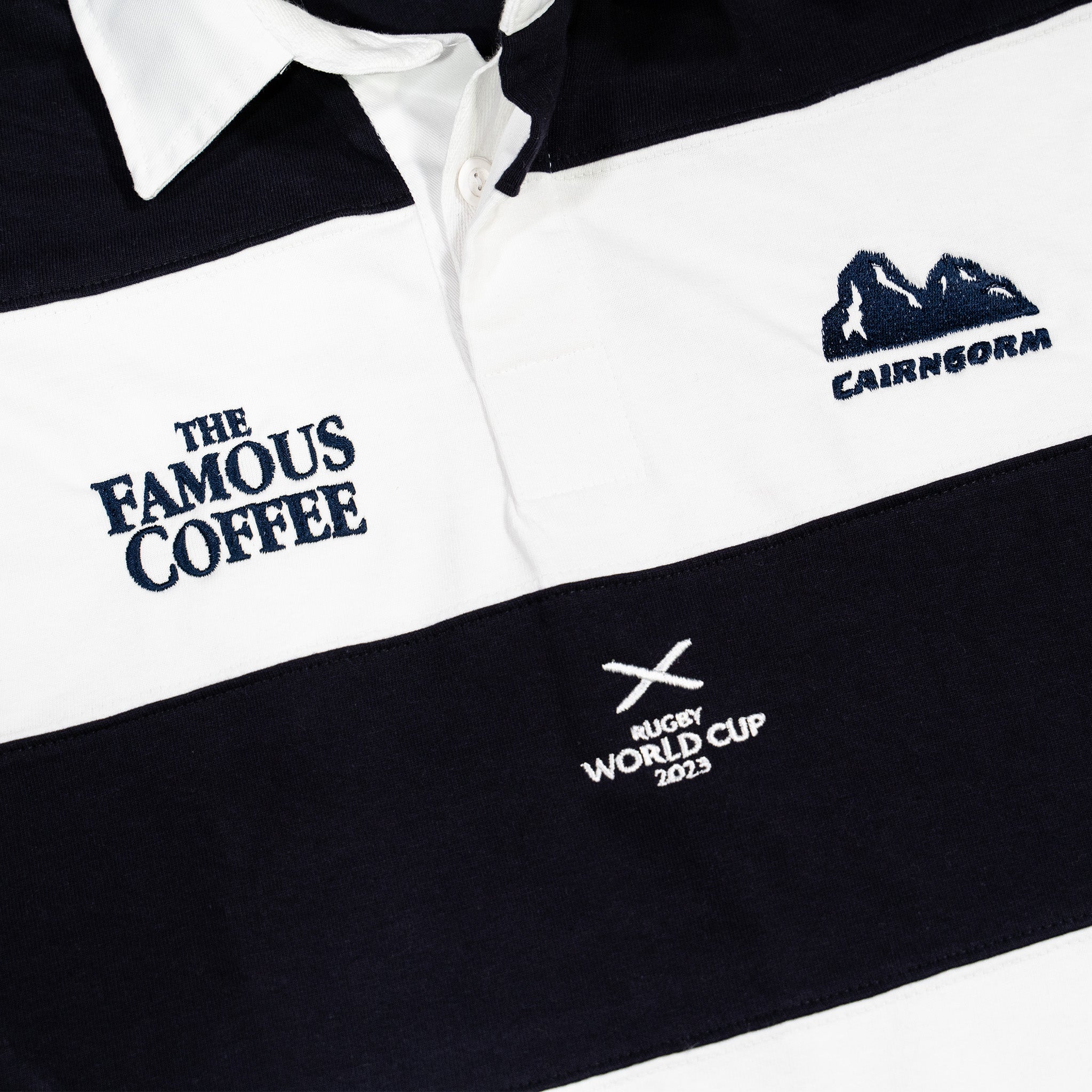 Cairngorm Coffee Vintage Striped Unisex Rugby Shirt - World Cup Edition