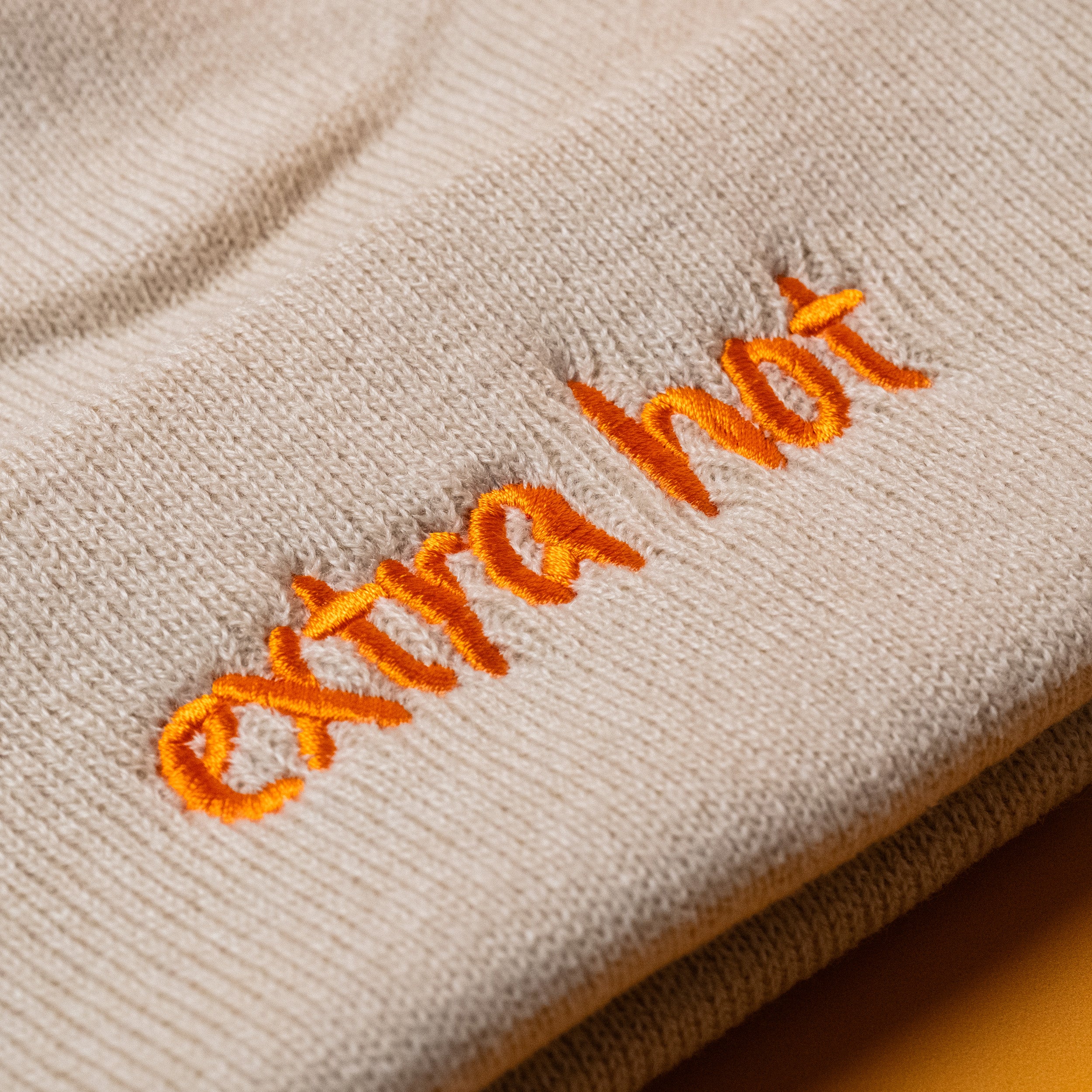 Extra Hot (Sand) Cuffed Embroidered Beanie